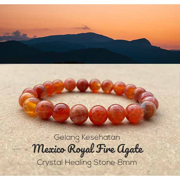 Gelang Kesehatan Mexico Royal Fire Agate (GBP370)