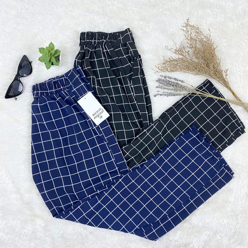 CHERRY PANTS - CELANA WANITA - CELANA KOTAK KOTAK - BAWAHAN WANITA - PANTS WANITA