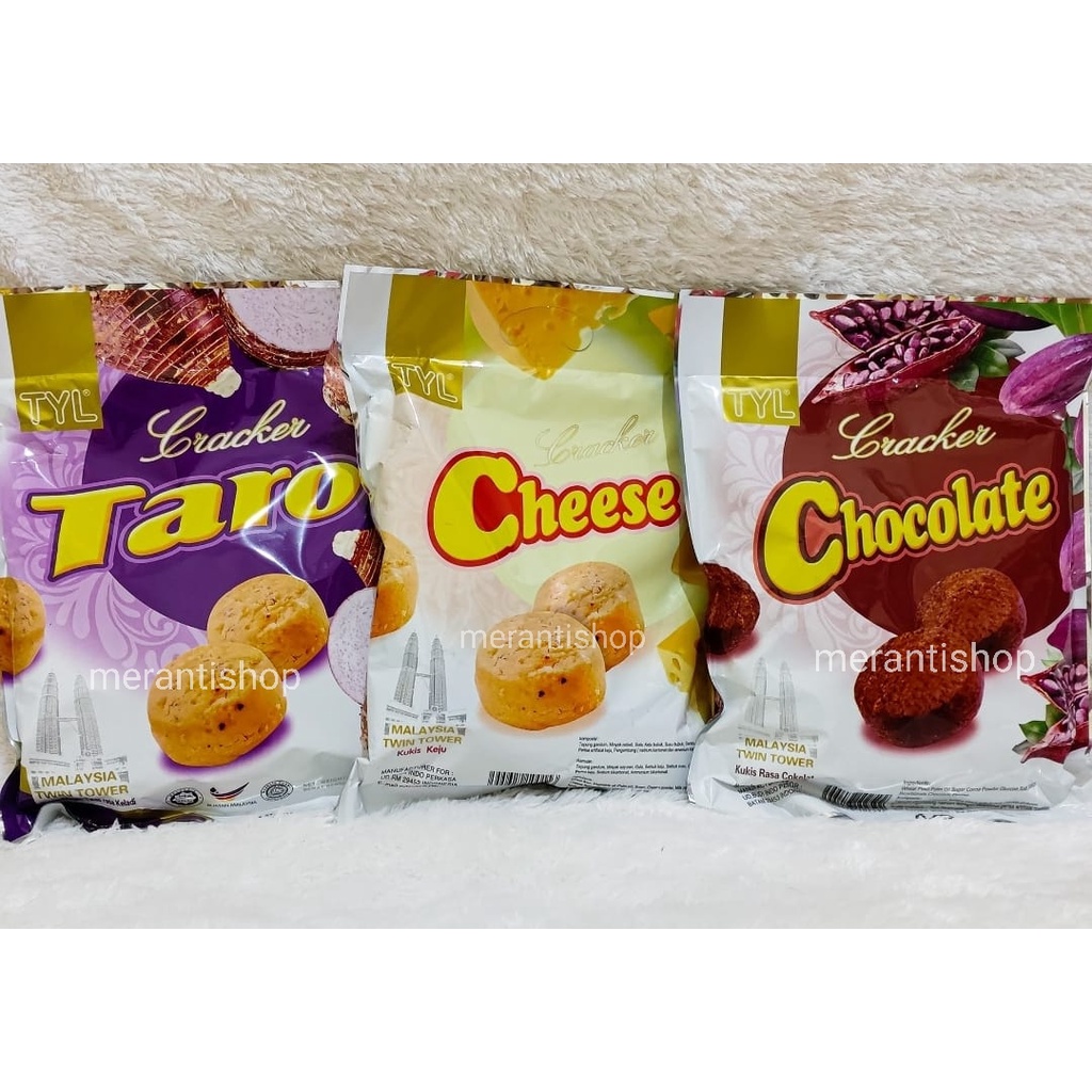 Jual TYL Crackers Malaysia / Kue Kering Twin Tower / Chocolate / Taro