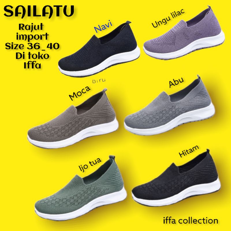 sepatu sailatu rajut import original terbaru