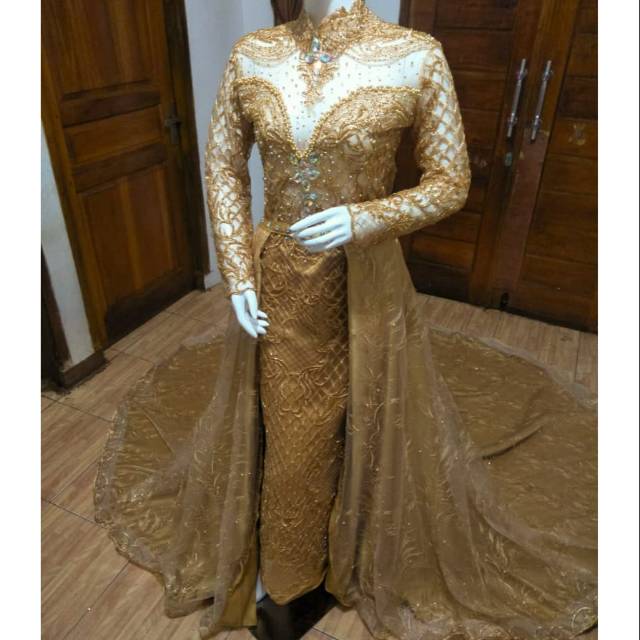 Wedding gown wedding dress gaun pengantin gold