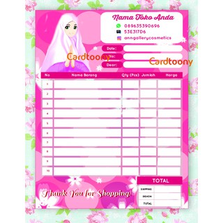 Nota Kwitansi Invoice Full Color Muslim Jilbab Beauty Make Up Lotion 1 Ply