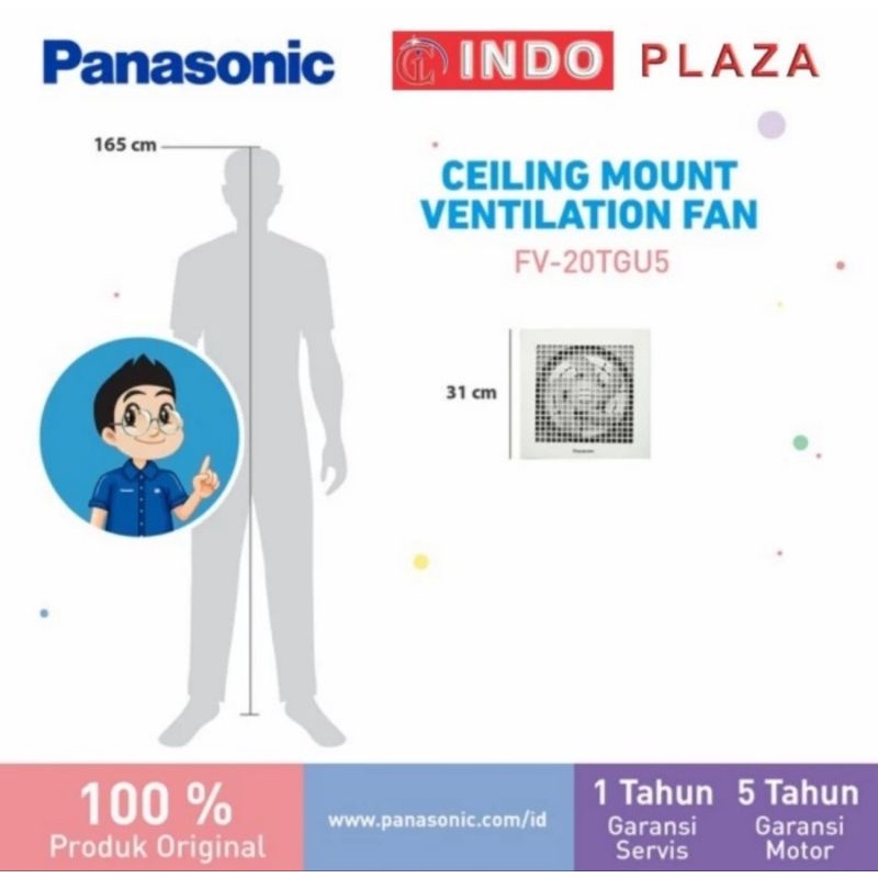 PANASONIC EXHAUST FAN CEILING PLAFON FV20TGU 8 Inch