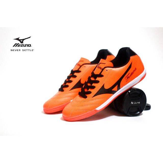 SEPATU FUTSAL MIZUNO FORTUNA SNEAKERS RUNNING LARI BIRU HITAM SOL KARET MENTAH SIZE 39-43