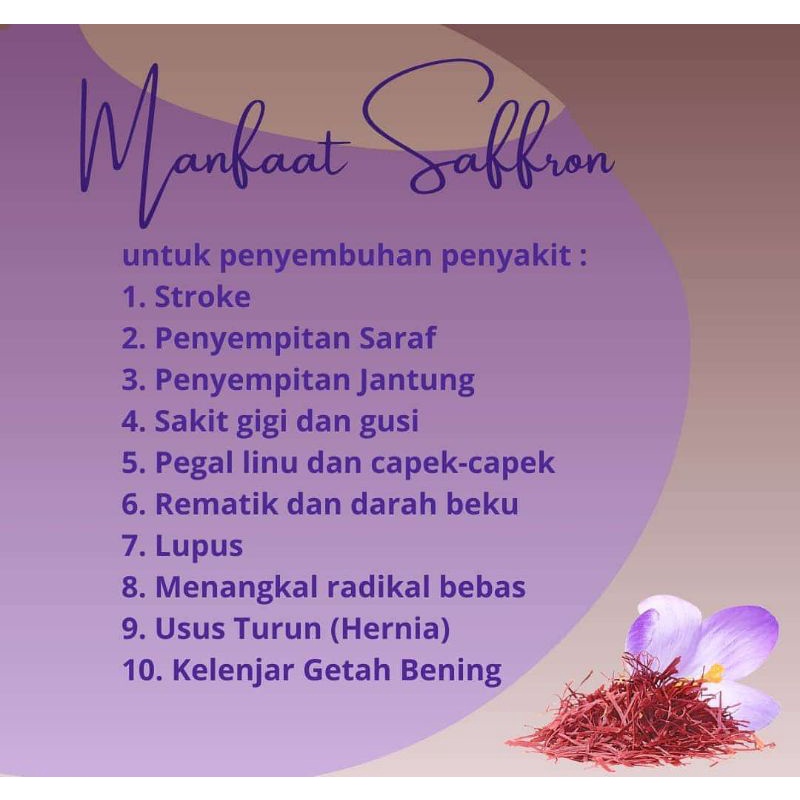 SAFFRON SUPER NEGIN ECERAN PERHELAI/PUTIK