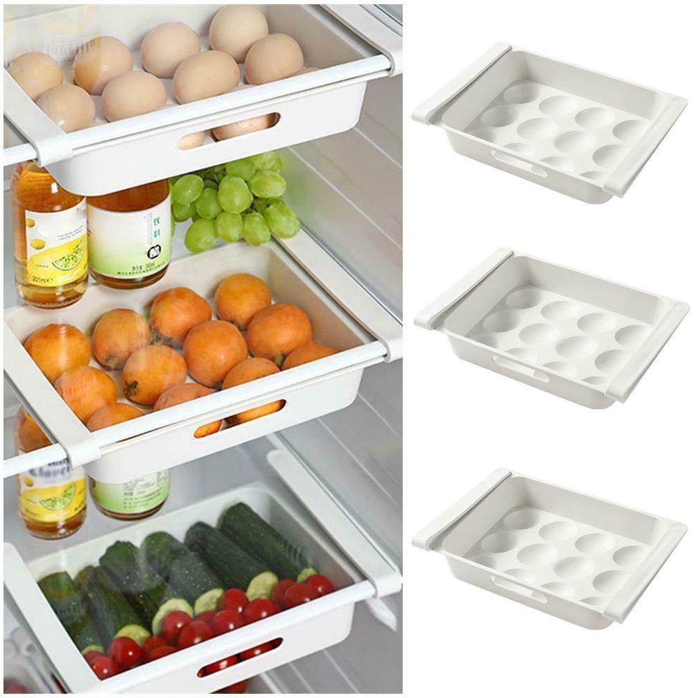 Solighter Kulkas Kotak Penyimpanan Telur Tahan Lama Rak Laci Kulkas Food Organizer Storage Tray