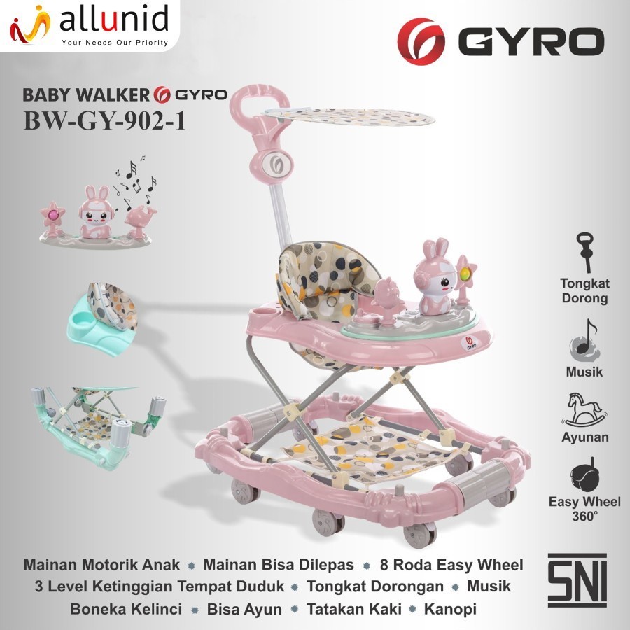 Baby Walker GYRO - GY 902 babywalker roda tempat duduk makan anak dorong Anak Bayi nyaman bagus lucu