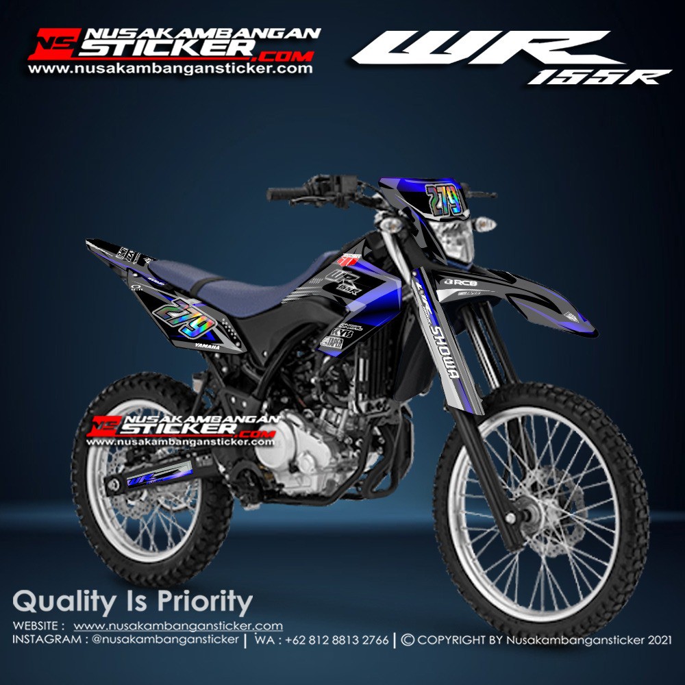 Decal Kit Stiker WR 155R Hitam Biru 29