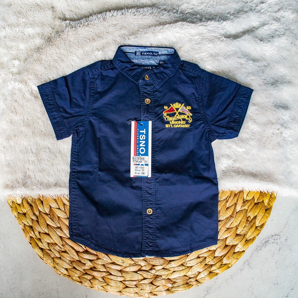 TSNO.7G Kemeja Anak Laki - Laki Tangan Pendek QS-1003
