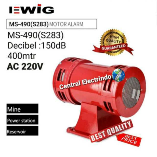 Motor Siren/Sirene Alarm MS-490 AC 220V EWIG.