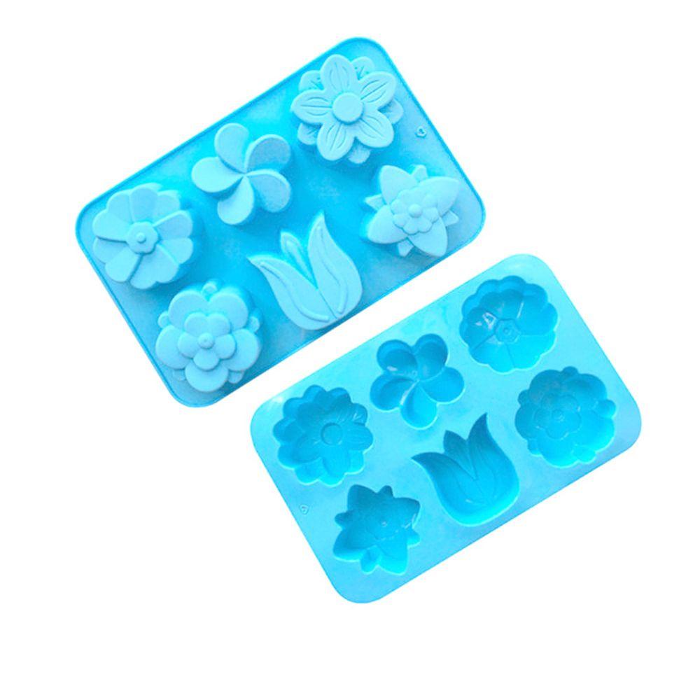 R-flower Cetakan Sabun Silikon Dekorasi Rumah Perlengkapan Membuat 3D DIY Craft Handmade 6rongga Soaps Supplies