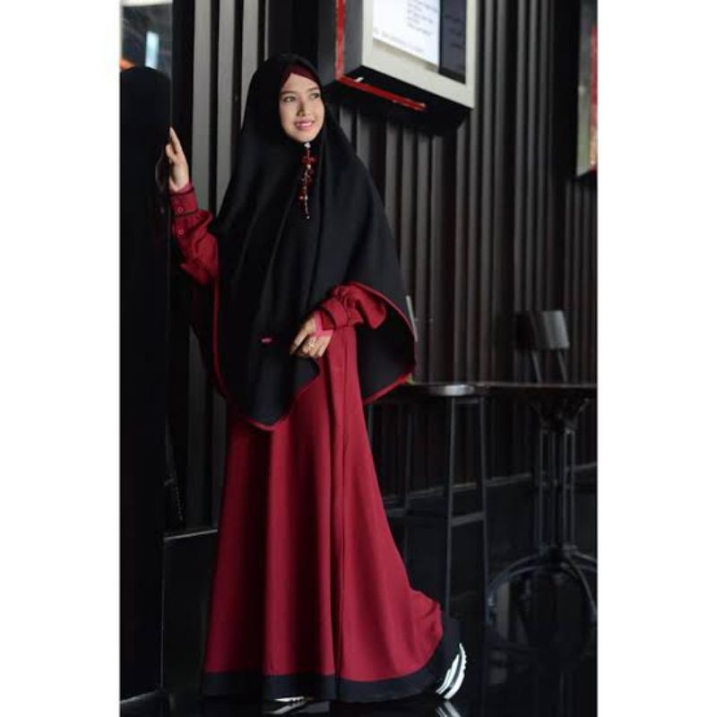 Set gamis Aulia AZEEZA MAROON