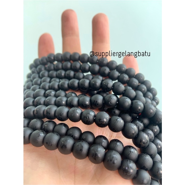 renceng batu hitam naga blackstone doff 8mm dragon bead bahan premium