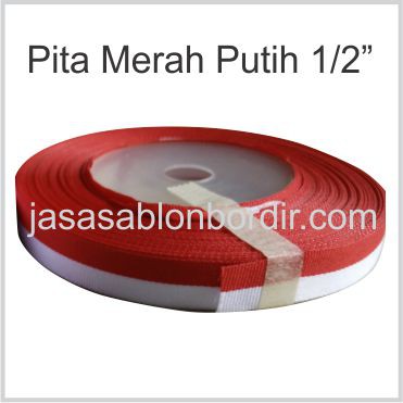 Pita Merah Putih 0.5inch atau 1.2cm Roll