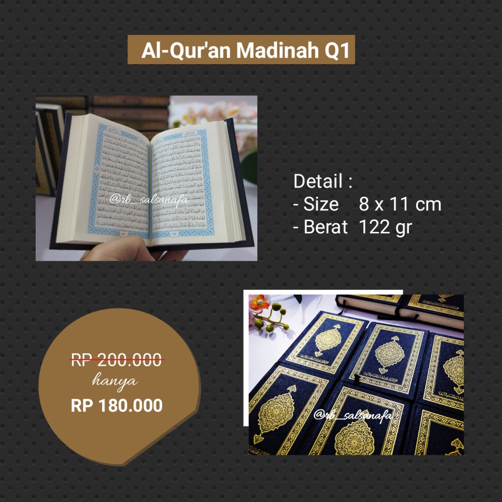 Alquran Mushaf Saku Madinah Q1 Asli Alquran Kecil 8x11 (Q1)