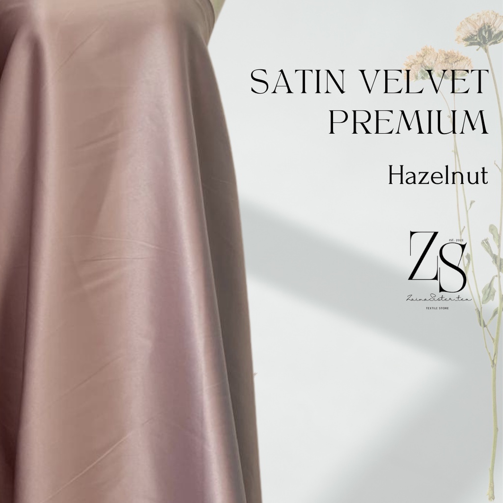 Bahan Kain Satin Velvet Premium Furing Kebaya Bisa Untuk Gamis Bahan Bridesmaid Warna Cokelat Susu Hazelnut Warna Soft