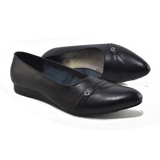 Sepatu Flat Shoes Wanita CPL 1303 Terbaru Flat Shoes Kulit Asli Warna Hitam