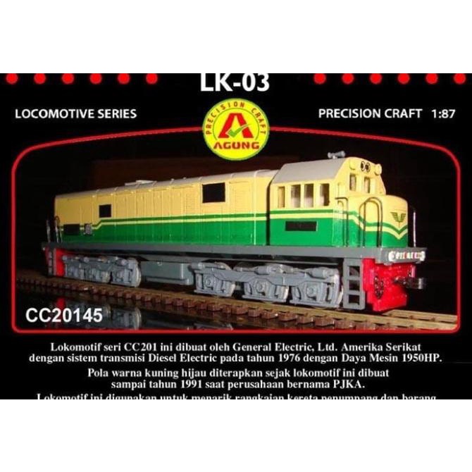 Miniatur Lokomotif Kereta Api Indonesia Lk-03 Lk 03 / Diecast CC20145
