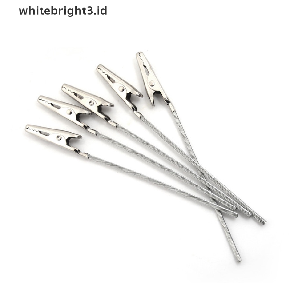 (whitebright3.id) 10pcs Klip Buaya Panjang 10cm Bahan Metal Untuk Tester Listrik