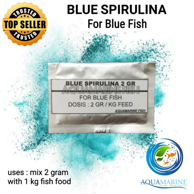 Blue Spirulina Super Blue pigmen biru pewarna vitamin ikan cichlid louhan Aquamarine Fish