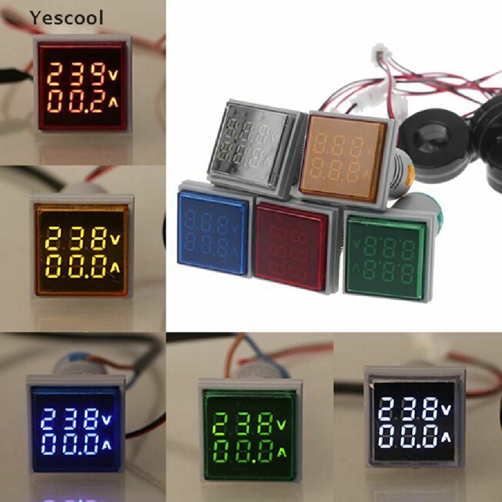 Yescool Voltmeter / Ammeter Digital LED Dual Display AC 60-500V 0-100A