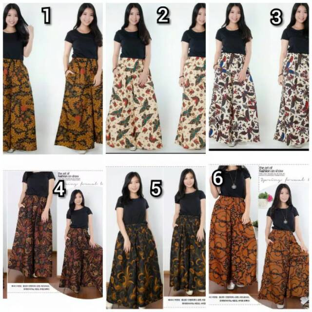Celana Panjang Kulot Batik Wanita Fashion Modern OOTD Kekinian Palazo Pants Ethnic Classic