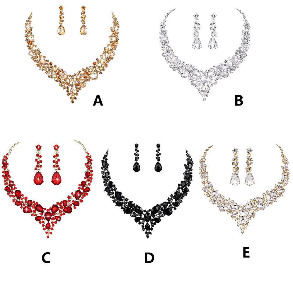 TOP Kalung Perhiasan Pesta Hadiah Untuk Perhiasan Pernikahan Her Set Perhiasan