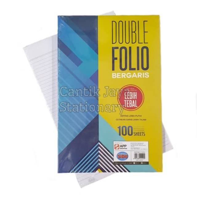 

Kertas Double Folio bergaris Sinar Dunia 70gsm 100 lembar