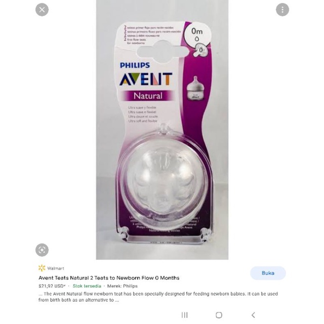 Nipple Avent Anti Sedak Natural / Philips Avent Premier Debit First Flow / Nipple Newborn Bayi Prematur / Premature Baby / Anti Kolik Anti Sedak Avent Natural Aliran Sangat Lambat