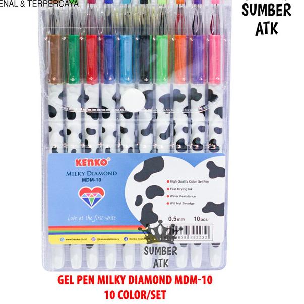 

♛ GEL PEN MILKY DIAMOND MDM-10 10 color 1 Set ►