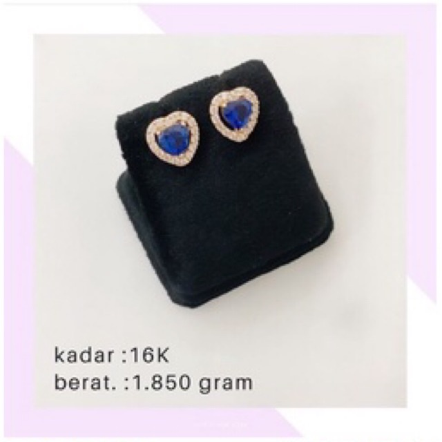 Anting Emas Mata Biru 1.850 Gr