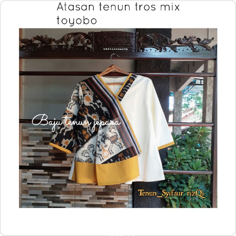 Blouse tenun lurik mixtros baju tenun jepara kombinsi lurik BTB41