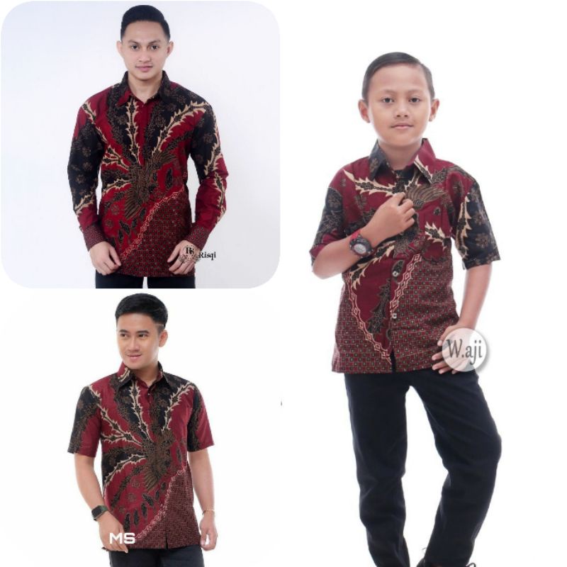 TERBARU Couple sweet || couple batik ayah dan anak cowok BATIK MERAH BATIK NAVY