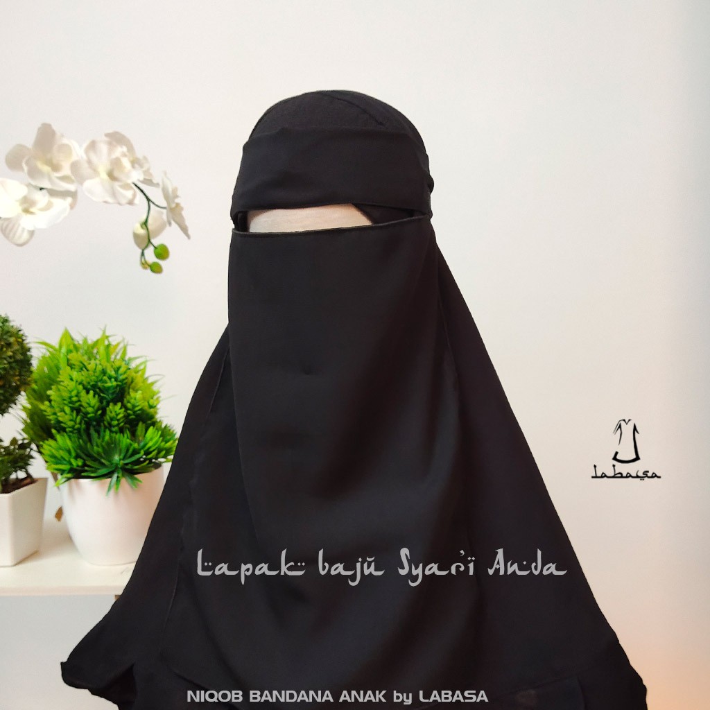 Niqob Niqab Cadar Bandana Anak 7-10 tahun Wolfis - LABASA Original Bisa COD