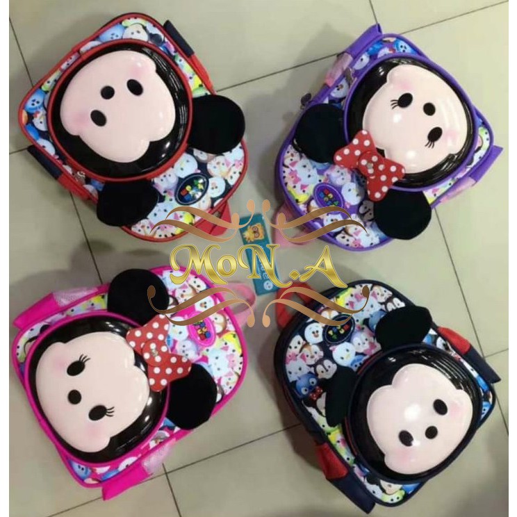 [M.Toys] Tas Ransel Anak sekolah Paud TK motif timbul 3D Dimensi ukuran 12 Inch - Ungu M0138