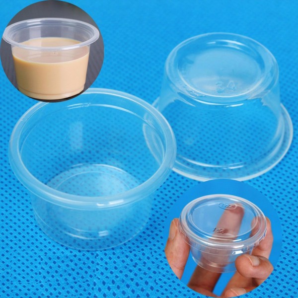 Cup Bening 50ml SP 65ml tutup gelas plastik polos kecil puding es krim ice cream agar sambal