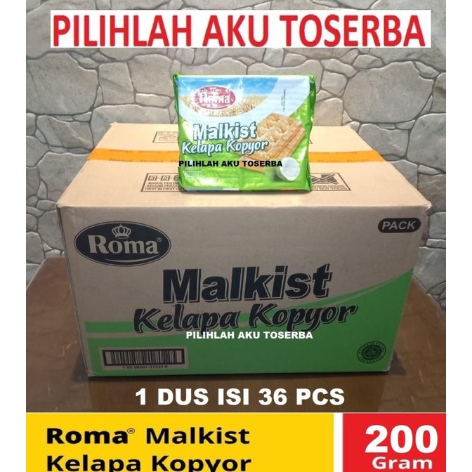 Jual Biskuit Roma Malkist Kelapa Kopyor 252 Gr Harga 1 Dus Isi 36