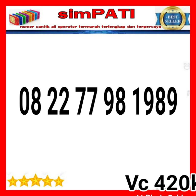 Nomor Cantik Kartu Perdana Nocan simpati seri tahun 1987 rapi terbaru