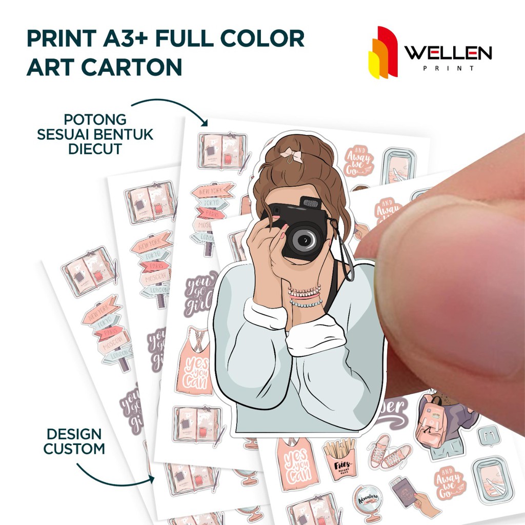 

WELLEN PRINT - Cetak Kertas AC 260 Gsm / Print Art Carton 260 Gr Ukuran A3 + Full Colour Potong Bentuk