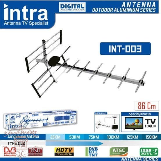 Intra 003 Antena Digital &amp; Analog Full Aluminium Free Kabel 10 meter