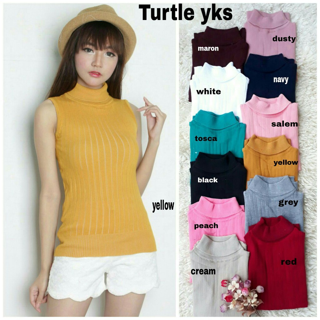 [Turtle YKS RO] Blouse Wanita Rajut Varian Warna