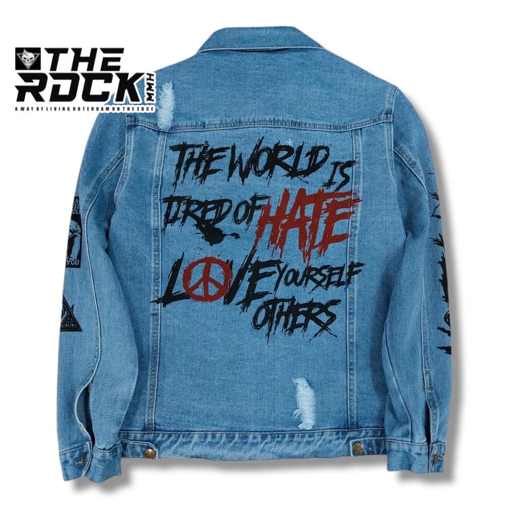 Bayar Ditempat/ jaket jeans pria terbaru 2025 / jaket jeans pria motif emblem terbaru/ jaket pria keren/ jaket pria denim jeans