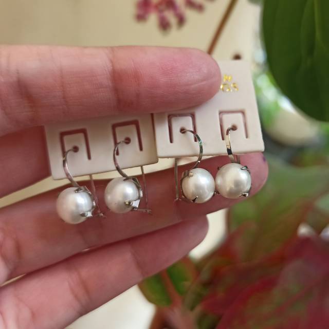 Anting monel mutiara air tawar 8mm