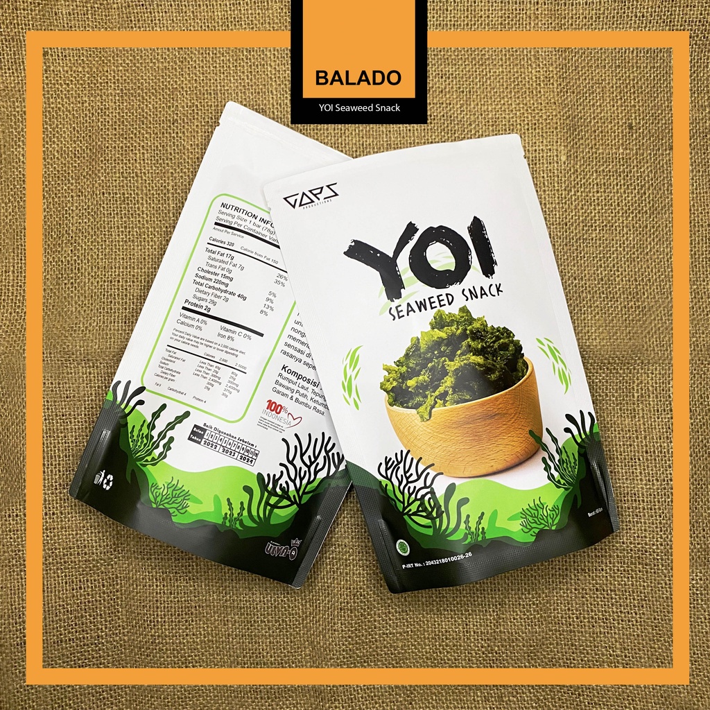 

YOI cemilan rumput laut snack seaweed rasa BALADO