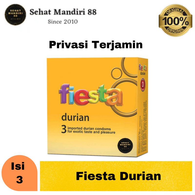 Kondom Fiesta Durian isi 3 Pcs - Kondom Rasa Durian