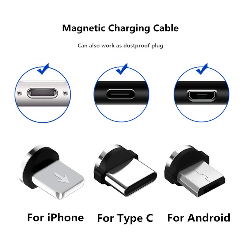 Kabel Data / Charger Magnetik Fast Charging 360o Panjang 1M / 2M Untuk Android