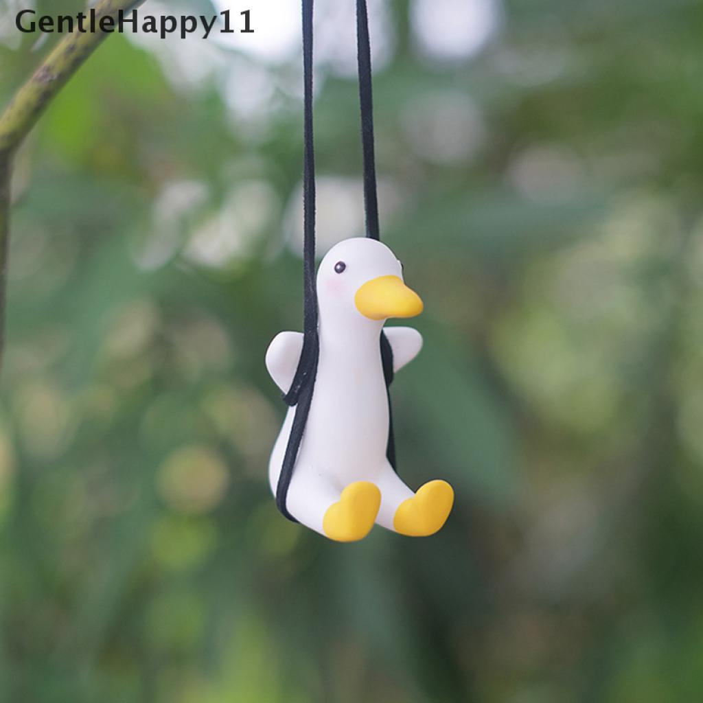 Gentlehappy Cute Little Duck Mobil Liontin Dekorasi Bebek Swing Auto Spion Pendant