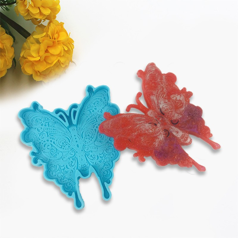 Glitter Creative Butterfly Coaster Epoxy Resin Mold Cup Mat Silicone Mould DIY Handmade Crafts Home Decoration Casting Tools