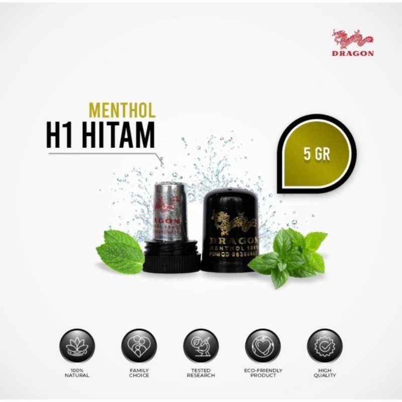 Menthol Gosok Cap Dragon Hitam (Po'peng) 3 Gr, 5 Gr, 8 Gr &amp; 20 Gr