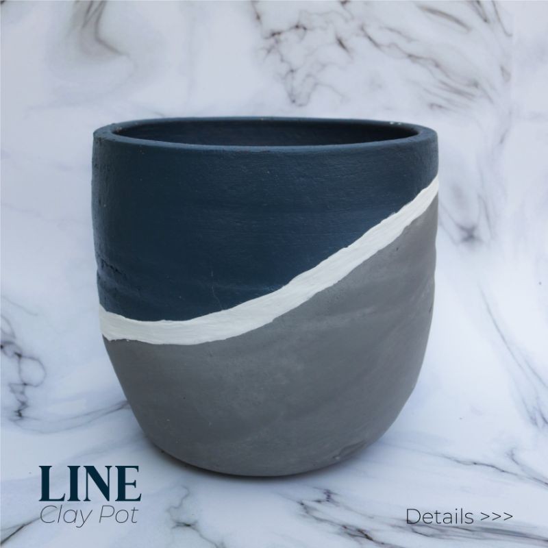 LINE CLAY POT [ pot gerabah ]